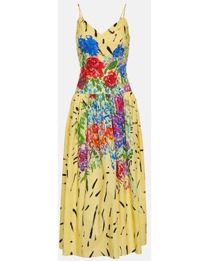 Christopher Kane Floral Cotton Midi Dress - White
