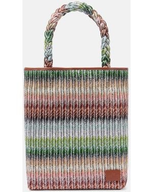 Missoni Zigzag Large Leather-Trimmed Tote Bag - Multicolour