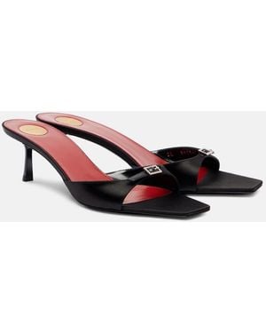 Saint Laurent Daisy 50 Satin Crepe Mules - Brown
