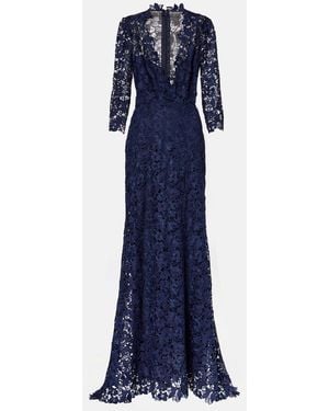 Monique Lhuillier Lace Gown - Blue