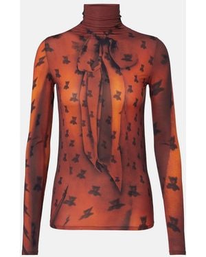 Acne Studios Trompe-L'Oil High-Neck Top - Red