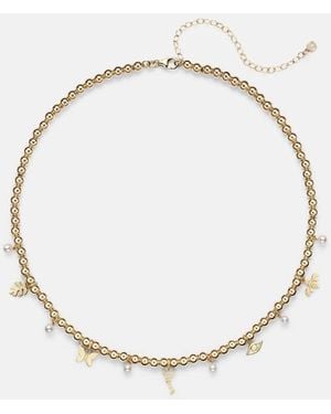 Sydney Evan 14Kt Beaded Pendant Necklace With Pearls - Metallic