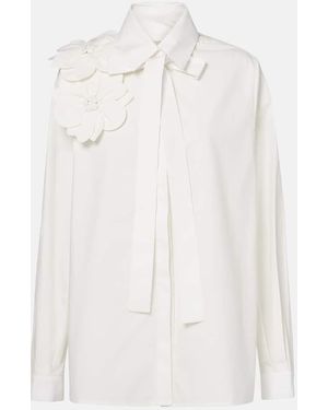 Tシャツ・カットソー Elie Saab Poplin Shirt PALM SHADE38 POPELINE Trim Embellished Poplin Shirt – ELIE SAAB
