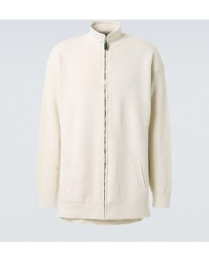 Balenciaga Logo Cotton-Blend Zip-Up Cardigan - Natural