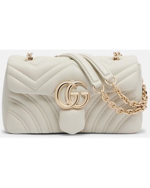 Gucci Gg Marmont Small Leather Shoulder Bag - Natural
