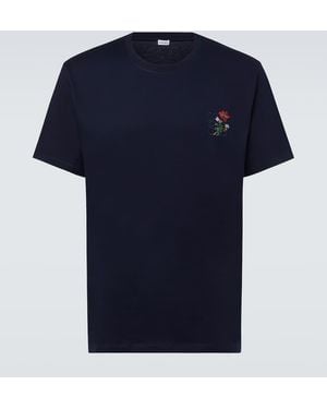 Loewe Anagram Floral Cotton T-Shirt - Blue