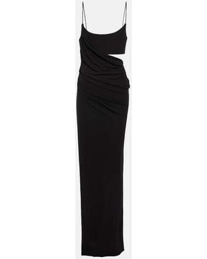 Alex Perry Asymmetric Draped Jersey Maxi Dress - Black