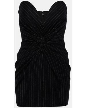 Alex Perry Pinstripe Strapless Minidress - Black