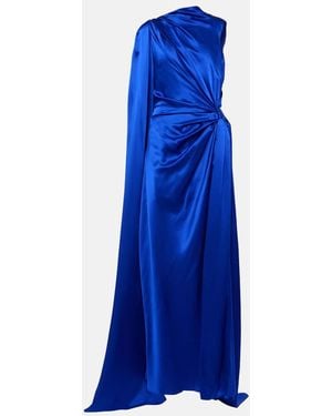 ROKSANDA Asymmetric Draped Silk Gown - Blue