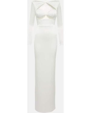 Alex Perry Marden Cut-Out Satin-Crepe Midi Dress - White