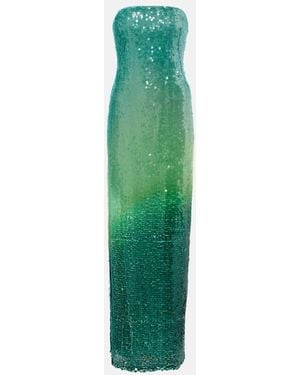 Jonathan Simkhai Translucent Sequined Semi-Sheer Gown - Green