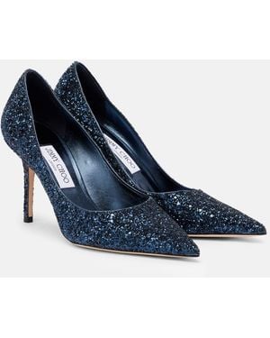 Jimmy Choo Love 85 Glitter Pumps - Blue
