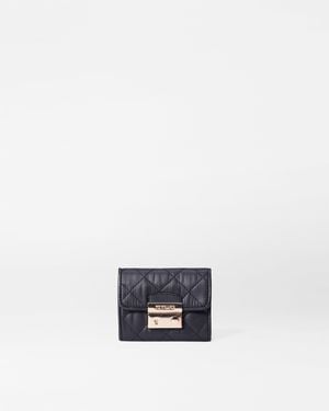 MZ Wallace Black Small Crosby Lock Wallet - White