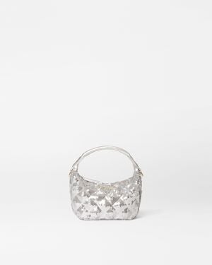 MZ Wallace Ice Multi Sequin Micro Hobo - White