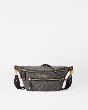 MZ Wallace True Charcoal Denim Small Crosby Sling - Grey