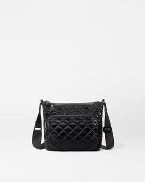 MZ Wallace Black Liquid Metro Scout Crossbody Deluxe - White
