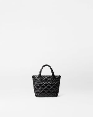 MZ Wallace Black Liquid Petite Metro Tote Deluxe - White