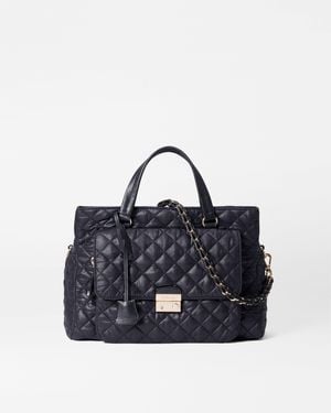 MZ Wallace Black Crosby Lock Satchel - Blue