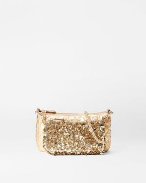 MZ Wallace Gold Multi Sequin Crosby Convertible Crossbody - Natural