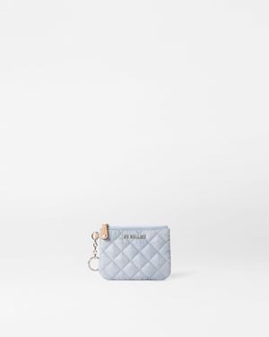 MZ Wallace Chambray Flat Metro Key Pouch - White
