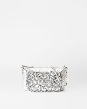 MZ Wallace Ice Multi Sequin Crosby Convertible Crossbody - White