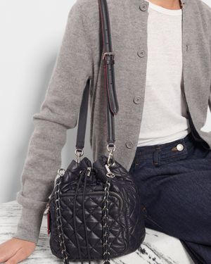 MZ Wallace Black Crosby Drawstring Bucket Bag