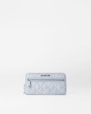 MZ Wallace Chambray Crosby Long Wallet - White