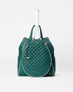 MZ Wallace Emerald/ecru Doubles Tennis Convertible Backpack - Green