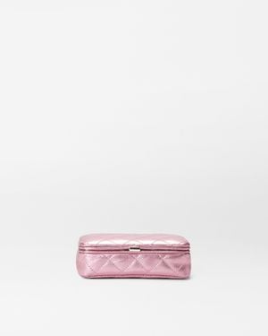 MZ Wallace Rose Metallic Leather Retro Frame Case - Pink