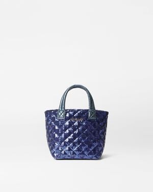 MZ Wallace Sapphire Sequin Micro Metro Tote Deluxe - Blue