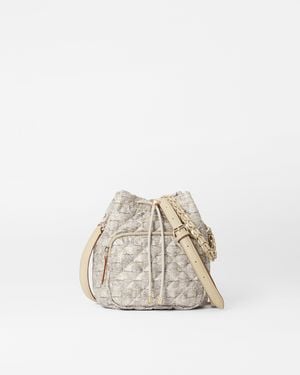 MZ Wallace Small Jute Crosby Drawstring Bucket Bag - Natural