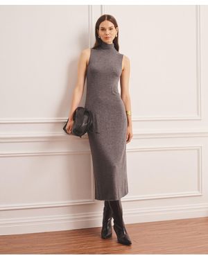 NAADAM Super Fine Cashmere Sleeveless Turtleneck Dress - Natural
