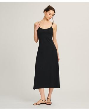 NAADAM Lightweight Brushed Cotton Slip Dress - Black