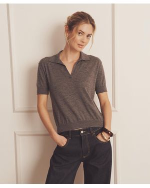 NAADAM Super Fine Cashmere Short Sleeve Polo - Gray