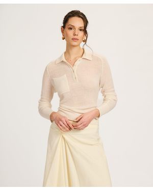 NAADAM Featherweight Cashmere Relaxed Polo - Natural