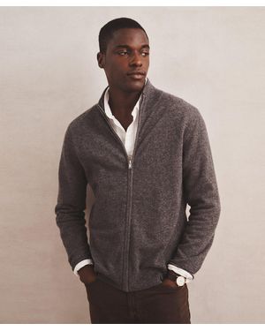 NAADAM Signature Cashmere Full Zip Sweater - Brown