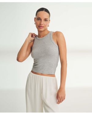 NAADAM Baby Rib Cropped Tank - Gray