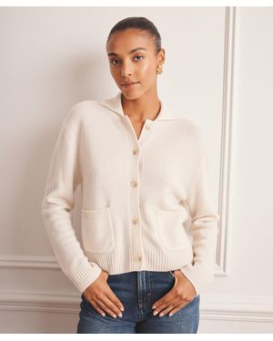NAADAM Luxe Cashmere Collared Cardigan - Natural