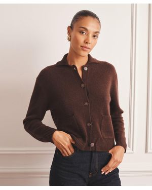 NAADAM Luxe Cashmere Collared Cardigan - Brown