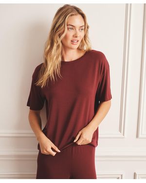 NAADAM Breathable Short Sleeve Sleep Top - Red