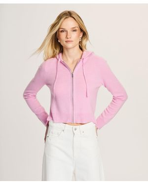 NAADAM Signature Cashmere Cropped Zip Up Hoodie - Pink