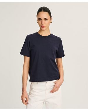 NAADAM Lightweight Brushed Cotton Relaxed Tee - Blue