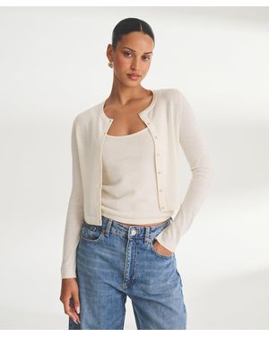 NAADAM Super Fine Cashmere Cropped Cardigan - White