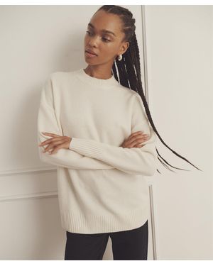 NAADAM Luxe Cashmere Oversized Crewneck Sweater - White