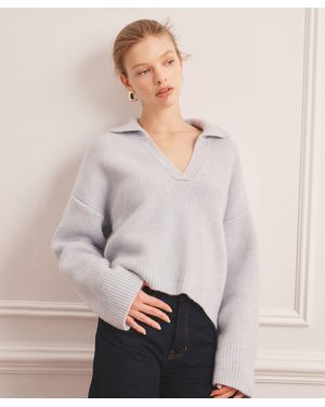 NAADAM Ultra Luxe Cashmere Polo - Gray
