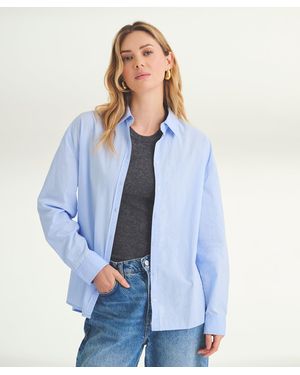 NAADAM Cotton Button Down Shirt - Blue