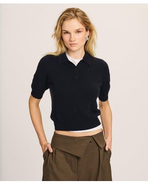 NAADAM Signature Cashmere Short Sleeve Polo - Black