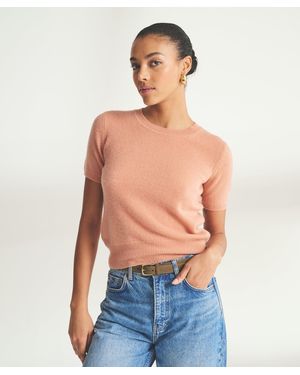 NAADAM Lightweight Cashmere Short Sleeve Sweater - Blue