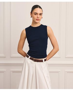 NAADAM Super Fine Cashmere High Neck Tank - Blue