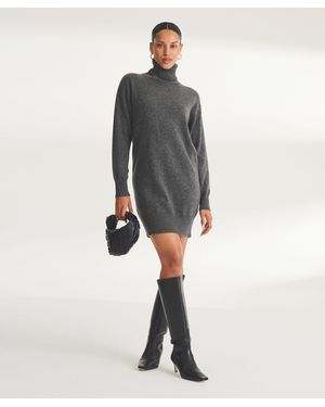 NAADAM Signature Cashmere Turtleneck Dress - Gray